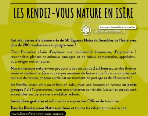 RDV NATURE EN ISERE - DEPARTEMENT DE L ISERE